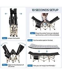 Aofar Folding Camping Cot Portable Outdoor Bed Mat Carry Bag