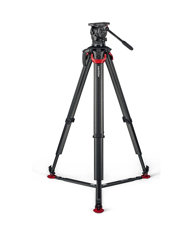 Sachtler aktiv10T 100mm Fluid Head with flowtech 100 Carbon Fiber Tripod and Ground Spreader
