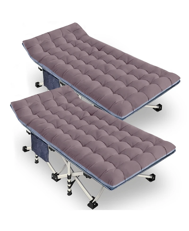 Aofar 2 Pack Camping Cot Folding Bed Portable Sleep Mattress Carry Bag