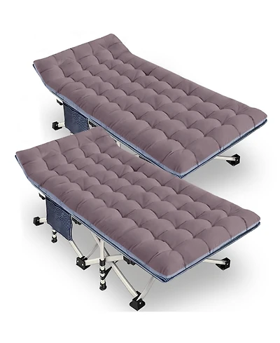 Aofar 2 Pack Camping Cot Folding Bed Portable Sleep Mattress Carry Bag