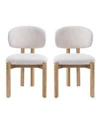 Boyel Living 2-Piece Dining Chairs, Fabric and Solid Wood Frame, Ergonomic Upholstered Kitchen Chairs