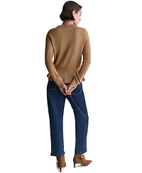 Bcbg Women's Long-Sleeve Crewneck Argyle Peplum Sweater