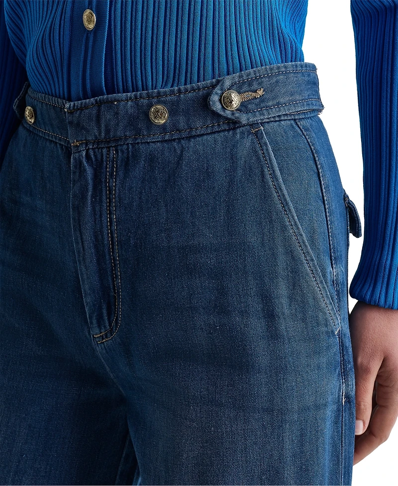 Bcbg Women's Wide-Leg Tab Loose-Fit Jeans
