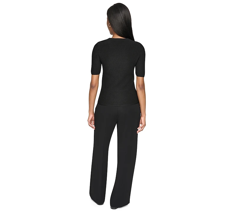 Dkny Women's Short-Sleeve Crewneck Sweater