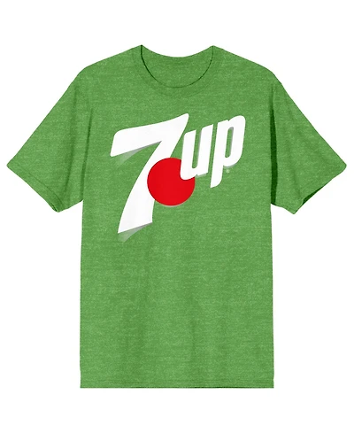 7UP Men's Logo Adult Kelly Heather Crew Neck Short Sleeve