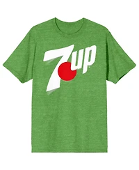 7UP Men's Logo Adult Kelly Heather Crew Neck Short Sleeve