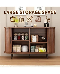 Streamdale Furniture 47''W Fluted Buffet Sideboard Cabinet with Sliding Door