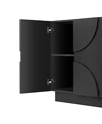 Streamdale Furniture 4-Door Wood Sideboard Cabinet with Adjustable Shelves