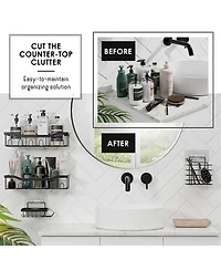 Clara Clark Modern Complete Bathroom Decor and Accessory Set with Bath Rugs and Shower Caddy Set