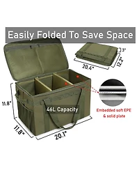 Piscifun 46L Camping Storage Trunk Organizer Durable Water Resistant Molle Utility Tote