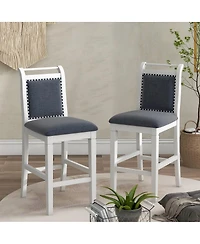 Streamdale Furniture 3-Piece Wood Drop Leaf Counter Height Dining Set with 2 Upholstered Chairs