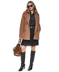 Dkny Women's Double-Breasted Long-Sleeve Peacoat