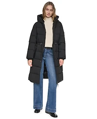 Dkny Women's Walker Length Anorak Lined Hood Coat