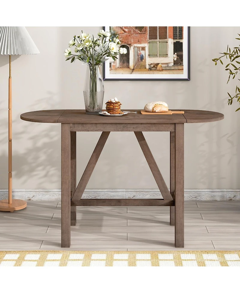 Streamdale Furniture 3-Piece Wood Counter Height Drop Leaf Dining Set with 2 Upholstered Chairs