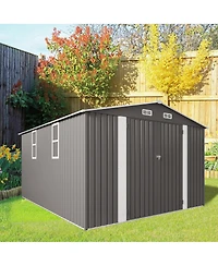 Streamdale Furniture 10x12FT Large Metal Outdoor Storage Shed With Double Doors