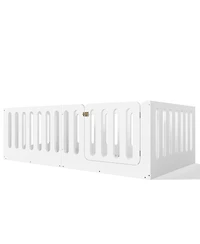 Streamdale Furniture Twin Floor Bed with High Fence and Door