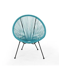 Streamdale Furniture Modern Steel and Faux Rattan Outdoor Basket Chairs, Set of 2