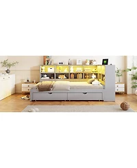 Streamdale Furniture Twin Xl to King Daybed Title Storage, Led, Usb