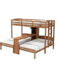 Streamdale Furniture Twin Bunk Bed With Desk, Storage, Lamp, 3-in-1