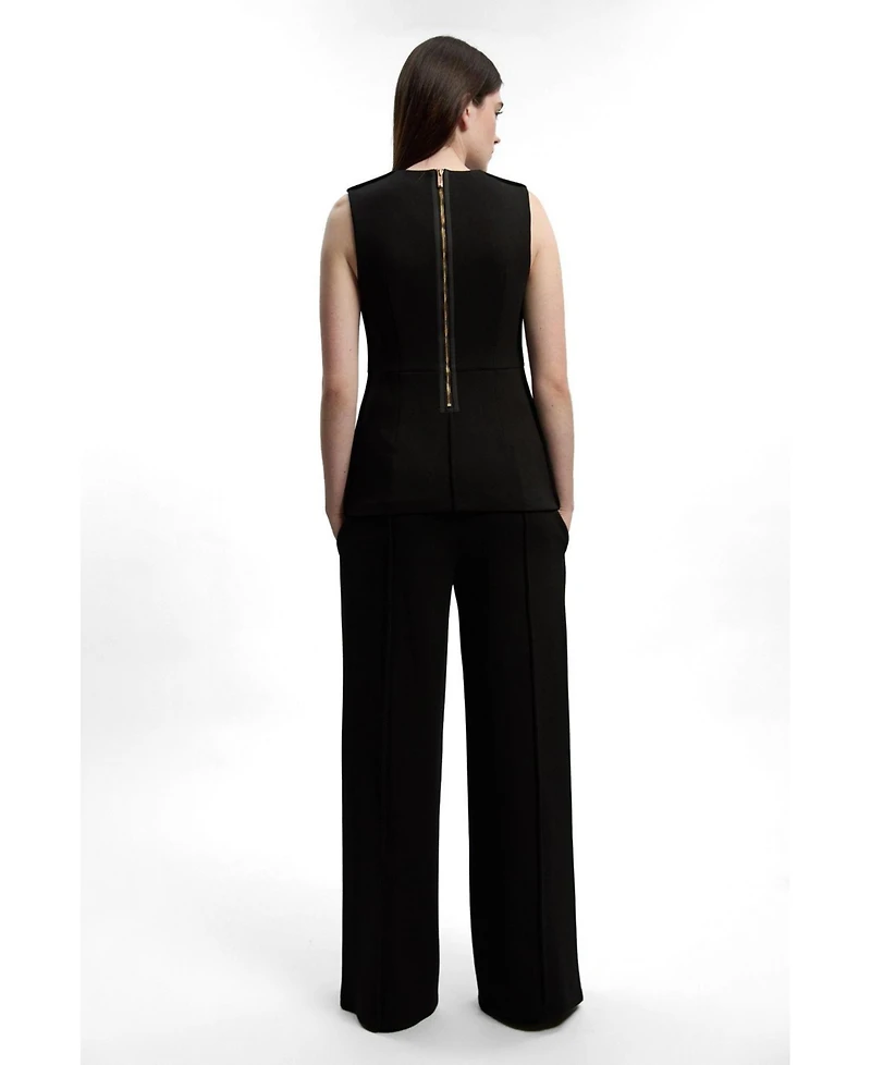 Karen Millen Women's Ponte Wide Leg Trouser