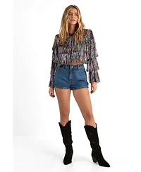 Nasty Gal Women's Tinsel Tiered Cropped Jacket