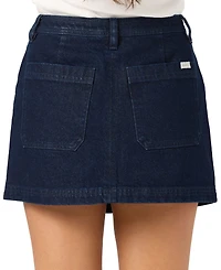 O'Neill Women's Originals Low-Rise Wrap-Front Denim Mini Skirt