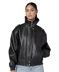 Blank Nyc Women's Funnel Collar Bomber Jacket