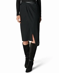 Donna Karan New York Women's Mixed-Media Wrap Midi Skirt