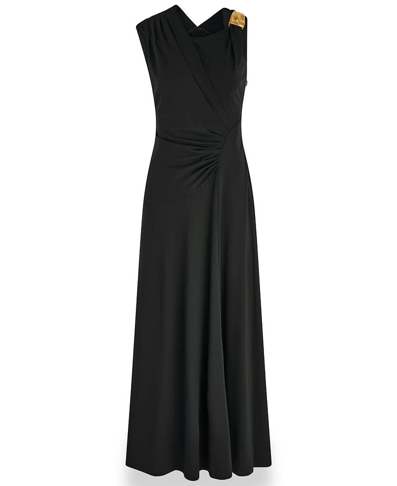 Donna Karan New York Women's Asymmetrical Neck Draped Gown