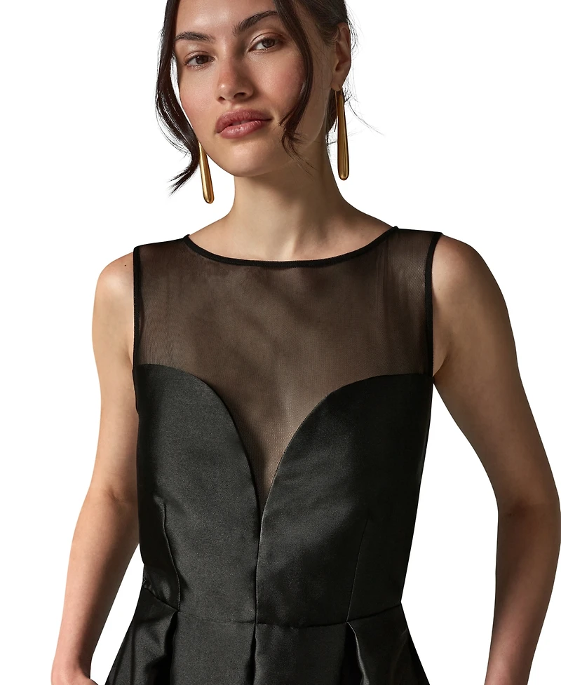 Donna Karan New York Women's Sweetheart Neck Pleated Dress