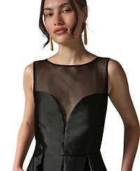 Donna Karan New York Women's Sweetheart Neck Pleated Dress