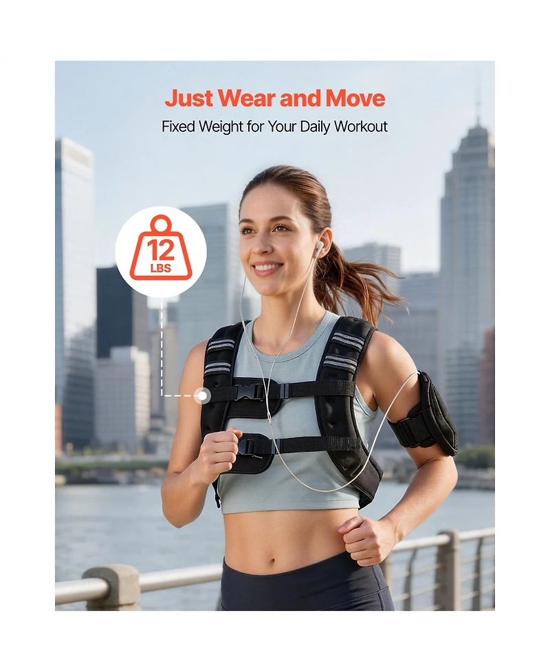 Vevor 12lb Weighted Vest for Men Women Workout Equipment for Strength Training