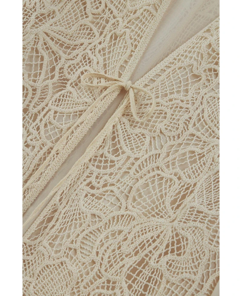 Nocturne Women's Lace Front Sheer Sleeve Jacket
