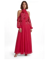 Karen Millen Women's 3D Floral Maxi Dress