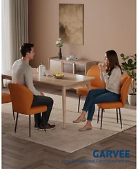 Gaomon Pu Leather Dining Chairs Set of 2, Modern Upholstered Kitchen Side Chairs with Metal Pegs