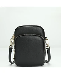 Susu Pace Pebbled Leather Cell Phone Bag Mini Crossbody Purse with Multi Compartments
