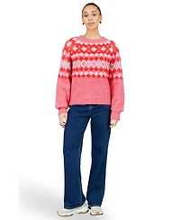 Yumi Women's Fairisle Wool Blend Relaxed Jumper