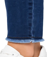 Indigo Poppy Distressed Skinny Jean with Belly Band