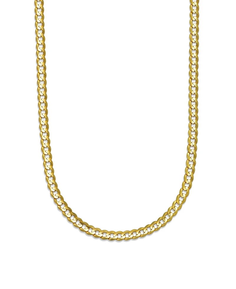Italian Gold Solid Curb Chain 20" Necklace in 10k Yellow Gold