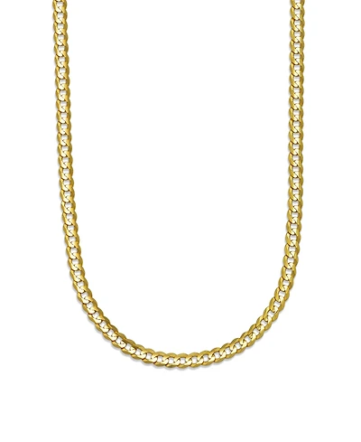 Italian Gold Solid Curb Chain 20" Necklace in 10k Yellow Gold
