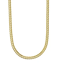 Italian Gold Solid Curb Chain 20" Necklace in 10k Yellow Gold