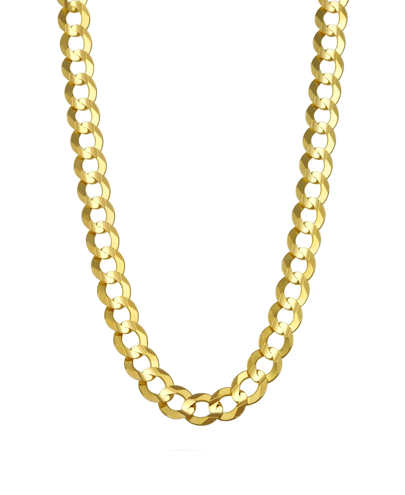 Italian Gold Solid Curb Chain 22" Necklace in 10k Yellow Gold