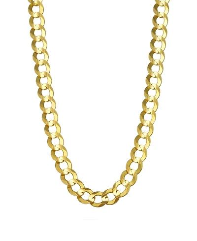 Italian Gold Solid Curb Chain 22" Necklace in 10k Yellow Gold