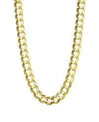 Italian Gold Solid Curb Chain 22" Necklace in 10k Yellow Gold