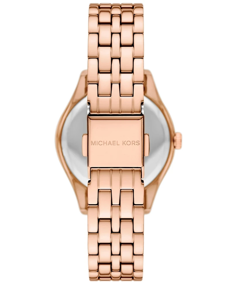 Michael Kors Women's Harlowe Three-Hand Rose Gold-Tone Stainless Steel Watch 33mm