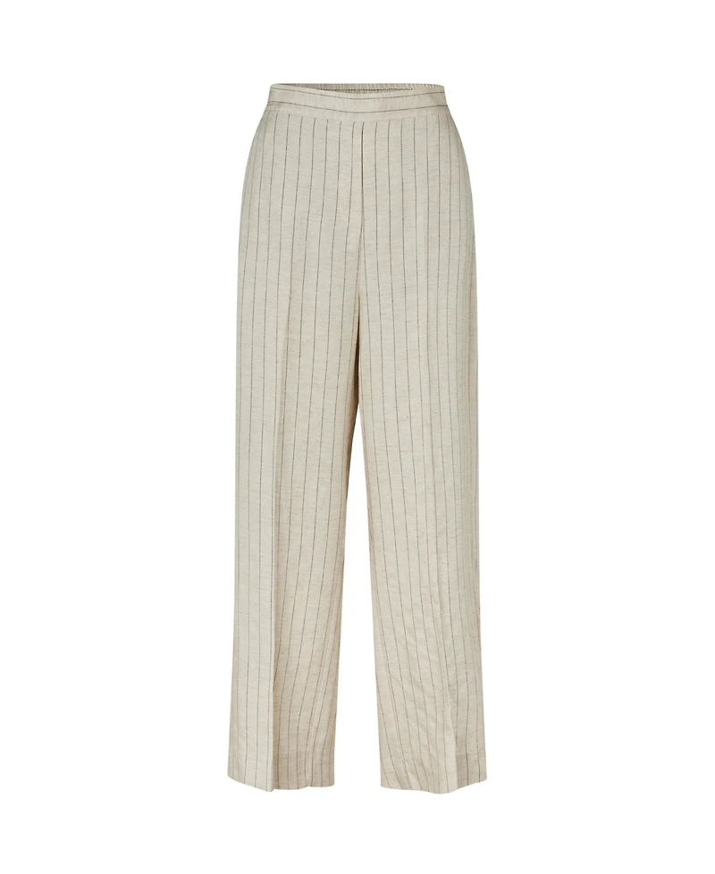 Masai Copenhagen Women's Mapippie Linen-Blend Pinstripe Wide-Leg Trousers