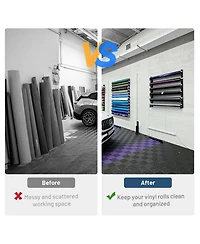 Yescom Vinyl Rolls Holder Storage Rack Wall Mount for Car Wrap Transfer Paper Wallpaper