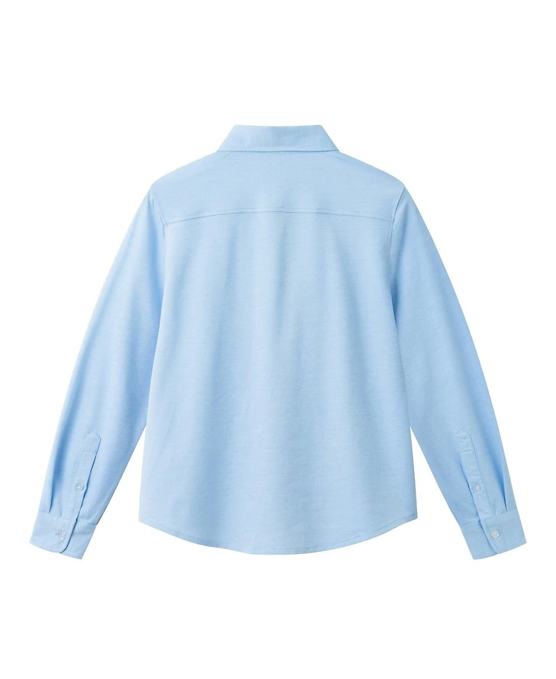 Andy & Evan Big Boys Andy and Evan Blue Knit-Tech Shirt