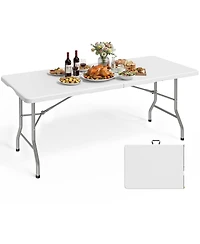Aofar 6Feet Folding Table Portable Camping Party Picnic Handle Lock
