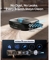 eufy Robot Vacuum and Mop Combo S2 Omni, 30,000 Pa, AeroTurbo 2.0 Long-Lasting Suction,99.99% Germ Removal